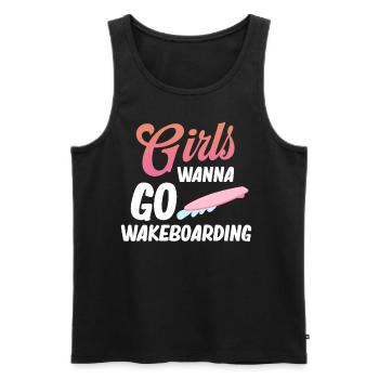 Mädchen Wollen Wakeboarden, Bootfahren, - Männer Premium Bio Tank Top - Schwarz - Vorne - AI Model Male 178 light (178cm)