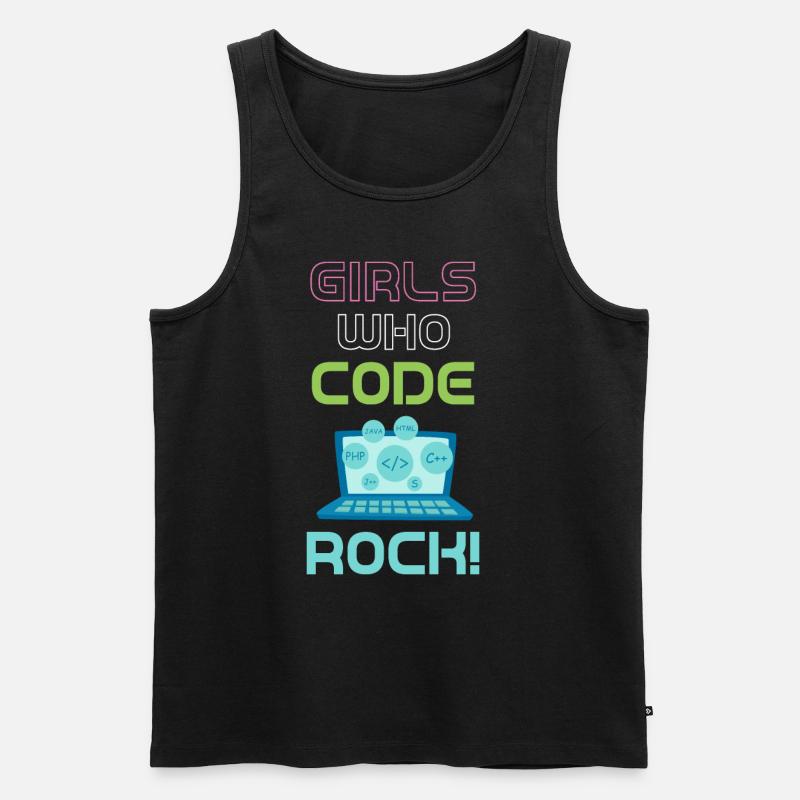 Girls who code, rock! Programmer - Men's Premium Organic Tank Top - black