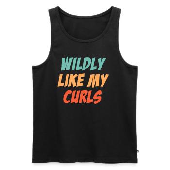 Wild Wie Meine Locken Lustige Lockige Haare - Männer Premium Bio Tank Top - Schwarz - Vorne - Michal (187cm)