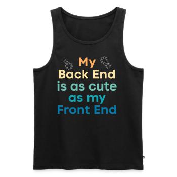 Mein Backend Ist So Süß Wie Mein - Männer Premium Bio Tank Top - Schwarz - Vorne - AI Model Male 178 light (178cm)