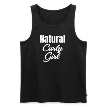 Natürliches Lockiges Mädchen Mit Lustigen Haaren, - Männer Premium Bio Tank Top - Schwarz - Vorne - Michal (187cm)