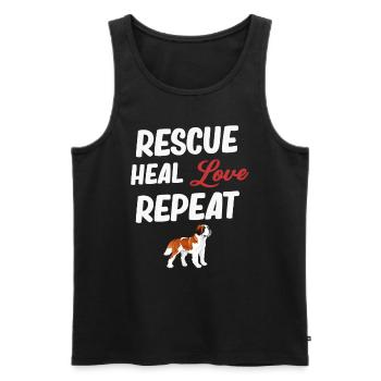 Rescue Heal Love Repeat Vet Dogaholic - Men's Premium Organic Tank Top - black - Front - Michal (187cm)
