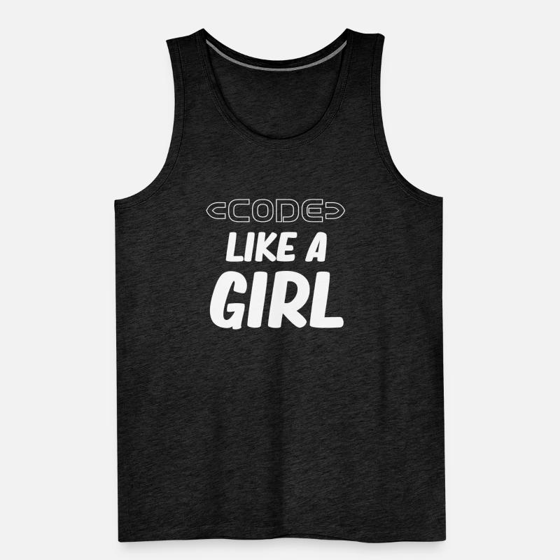 Coder comme une fille programmeuse fille ordinateur Débardeur bio Premium Homme