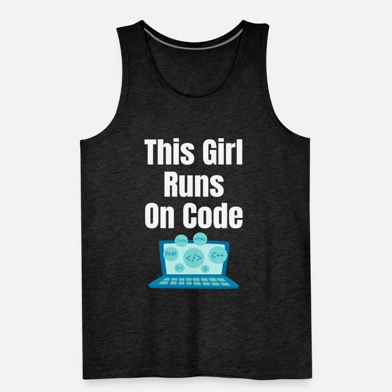 This Girl Runs On Codes Programmer Men's Premium Organic Tank Top