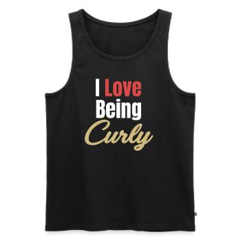 Ich Liebe Es, Lockig Lustige Haare Wellige - Männer Premium Bio Tank Top - Schwarz - Vorne - AI Model Male 178 light (178cm)