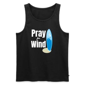 Pray for the Wind Fun Kitesurfing - Men's Premium Organic Tank Top - black - Front - Michal (187cm)