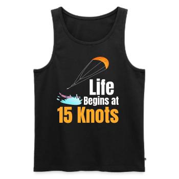 Life starts at 15 knots Funny - Men's Premium Organic Tank Top - black - Front - Michal (187cm)