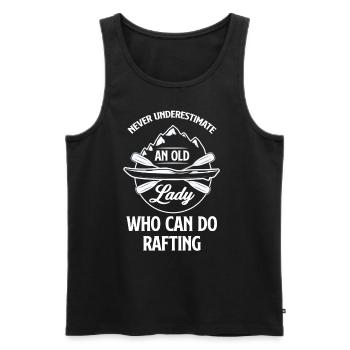 Unterschätzen Sie Niemals Eine Alte Dame, Die - Männer Premium Bio Tank Top - Schwarz - Vorne - Michal (187cm)