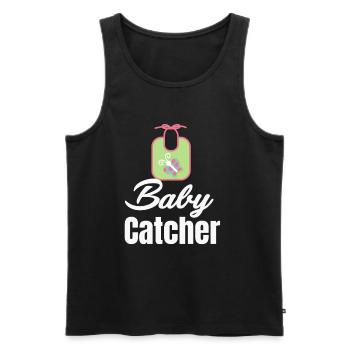 Baby Catcher Funny Midwife Obstetrician - Men's Premium Organic Tank Top - black - Front - Michal (187cm)