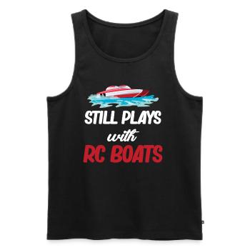 Toujours en train de jouer avec Rc Boats Captain Airboat - Débardeur bio Premium Homme - noir - Devant - Michal (187cm)
