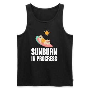 Sunburn In Progress Sunbathing Summertime - Men's Premium Organic Tank Top - black - Front - AI Model Male 178 light (178cm)