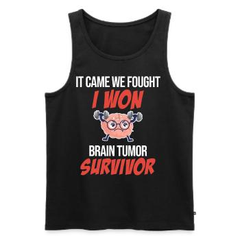 It came, we fought, I won. - Men's Premium Organic Tank Top - black - Front - Michal (187cm)