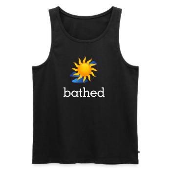 Bathed sunbathing lover summertime - Men's Premium Organic Tank Top - black - Front - AI Model Male 178 light (178cm)