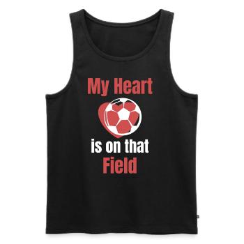 My heart is on the field Soccer Player - Men's Premium Organic Tank Top - black - Front - Michal (187cm)
