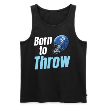 Gardien de but de botté d’envoi de football Born To Quarterback - Débardeur bio Premium Homme - noir - Devant - Michal (187cm)
