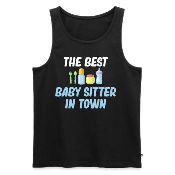 Der Beste Babysitter In Der Stadt Lustige - Männer Premium Bio Tank Top - Schwarz - Vorne - Michal (187cm)
