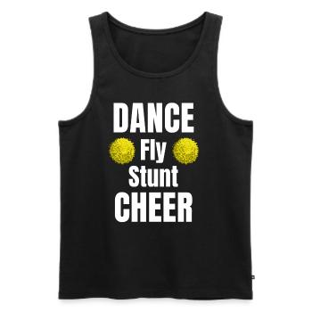Danse noeud papillon Stunt Cheer Flyer Football Backspot - Débardeur bio Premium Homme - noir - Devant - AI Model Male 178 light (178cm)
