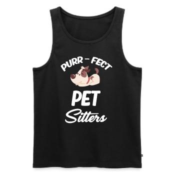 Purr-fect Pet Sitter Funny Veterinarians Dogs - Men's Premium Organic Tank Top - black - Front - AI Model Male 178 light (178cm)