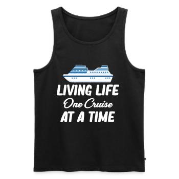 Living life, one cruise after the - Men's Premium Organic Tank Top - black - Front - AI Model Male 178 light (178cm)