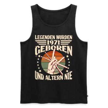 53rd birthday Year of construction 1971 Legend 53 years - Men's Premium Organic Tank Top - black - Front - Michal (187cm)