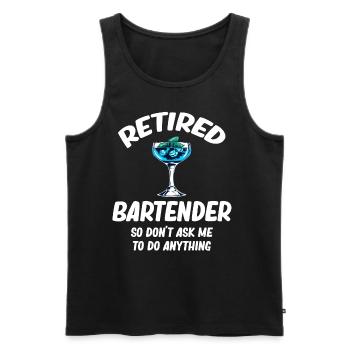 Barkeeper Im Ruhestand, Also Frag Mich Nicht, - Männer Premium Bio Tank Top - Schwarz - Vorne - Michal (187cm)