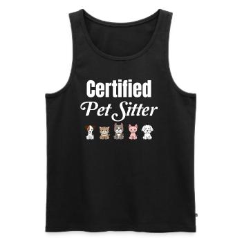 Zertifizierter Tiersitter Lustiger Tierarzt - Männer Premium Bio Tank Top - Schwarz - Vorne - Michal (187cm)