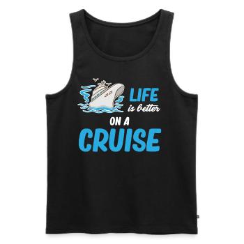 Life is better on a cruise ship - Men's Premium Organic Tank Top - black - Front - Michal (187cm)