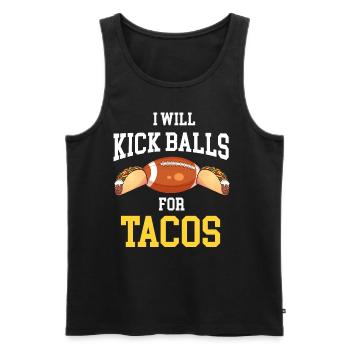 Kicks Balls For Tacos Football Kicker Quarterback - Men's Premium Organic Tank Top - black - Front - Michal (187cm)
