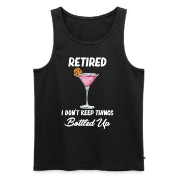 In retirement I do not keep things in - Men's Premium Organic Tank Top - black - Front - AI Model Male 178 light (178cm)
