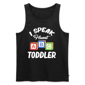 Ich Spreche Fließend A, B, C, Kindergärtnerin, - Männer Premium Bio Tank Top - Schwarz - Vorne - AI Model Male 178 light (178cm)