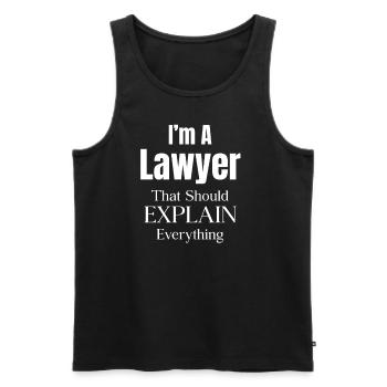 Ich Bin Eine Anwältin, Die Alles Erklären Sollte - Männer Premium Bio Tank Top - Schwarz - Vorne - AI Model Male 178 light (178cm)