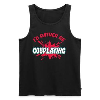 I'd Rather Cosplay Costume Medieval - Men's Premium Organic Tank Top - black - Front - AI Model Male 178 light (178cm)