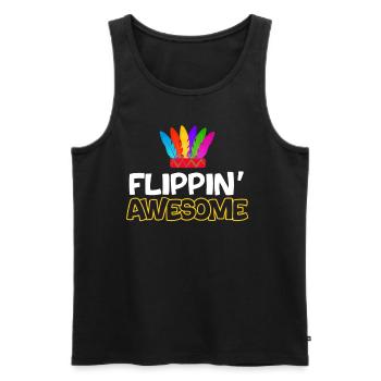 Flippin' Awesome Funny Contortionist - Men's Premium Organic Tank Top - black - Front - AI Model Male 178 light (178cm)
