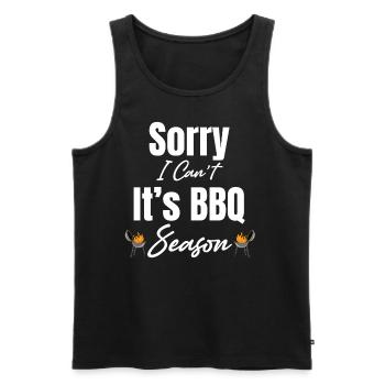 Tut Mir Leid, Ich Kann Nicht, Es Ist Grillsaison, - Männer Premium Bio Tank Top - Schwarz - Vorne - AI Model Male 178 light (178cm)