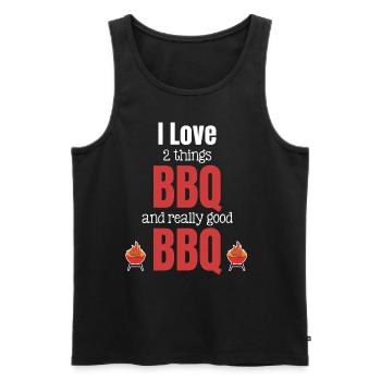 Ich Liebe 2 Dinge Bbq Und Wirklich Gutes Bbq - Männer Premium Bio Tank Top - Schwarz - Vorne - AI Model Male 178 light (178cm)