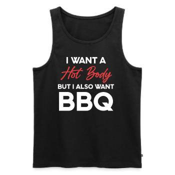 Ich Will Einen Heißen Körper, Aber Ich Will Auch - Männer Premium Bio Tank Top - Schwarz - Vorne - AI Model Male 178 light (178cm)