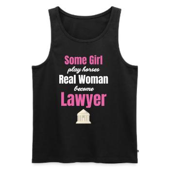 Einige Mädchen Spielen Pferd Echte Frauen Werden - Männer Premium Bio Tank Top - Schwarz - Vorne - AI Model Male 178 light (178cm)