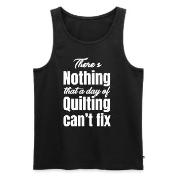 There's nothing more satisfying a day of quilting than - Men's Premium Organic Tank Top - black - Front - AI Model Male 178 light (178cm)