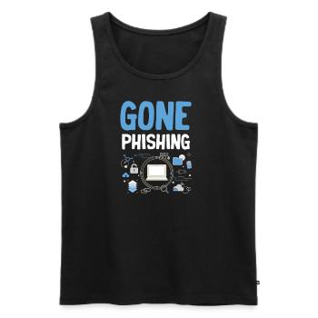 Gone Phishing Funny - Men's Premium Organic Tank Top - black - Front - Michal (187cm)