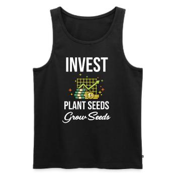 Investing, Plant Seeds, Growing Fortunes - Men's Premium Organic Tank Top - black - Front - Michal (187cm)