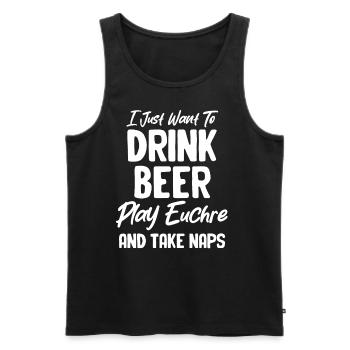 Ich Will Nur Bier Trinken, Euchre Spielen Und Ein - Männer Premium Bio Tank Top - Schwarz - Vorne - Michal (187cm)