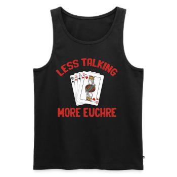 Moins de paroles, plus de Mahjong avec croupier du casino Euchre - Débardeur bio Premium Homme - noir - Devant - Michal (187cm)