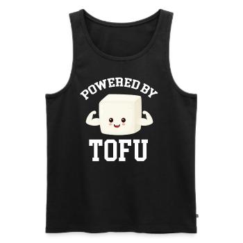 Powered By Tofu Tempeh Asian Miso Veggie Broccoli - Männer Premium Bio Tank Top - Schwarz - Vorne - AI Model Male 178 light (178cm)