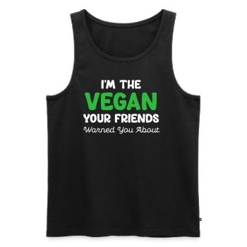 I'm the vegan your friends want you to be - Men's Premium Organic Tank Top - black - Front - AI Model Male 178 light (178cm)