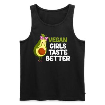 Vegan girls taste better, gardeners, - Men's Premium Organic Tank Top - black - Front - AI Model Male 178 light (178cm)