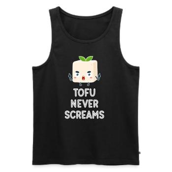 Tofu Schreit Nie Tempeh Asian Miso Veggie Broccoli - Männer Premium Bio Tank Top - Schwarz - Vorne - AI Model Male 178 light (178cm)