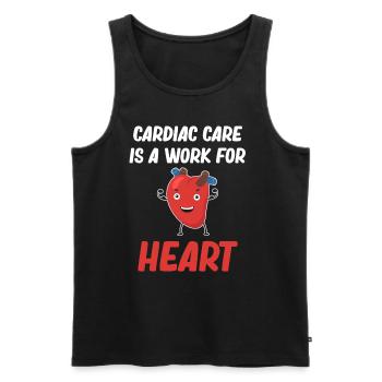 Heart care is a matter of the heart. - Men's Premium Organic Tank Top - black - Front - Michal (187cm)