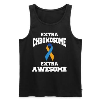 Extra Chromosome Extra Awesome Down Syndrome - Men's Premium Organic Tank Top - black - Front - Michal (187cm)