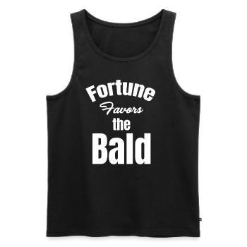 La chance sourit au coiffeur chauve et barbu - Débardeur bio Premium Homme - noir - Devant - Michal (187cm)