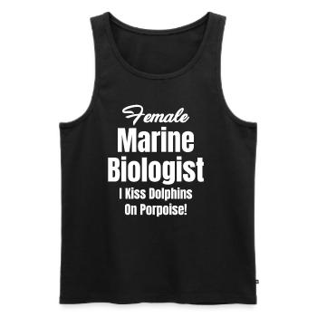 Meeresbiologin: Ich Küsse Einen Delfin Auf Einem - Männer Premium Bio Tank Top - Schwarz - Vorne - Michal (187cm)